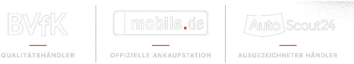 BVfK Qualitätshändler · Offizielle Ankaufstation mobile.de · AutoScout24 ausgezeichneter Händler